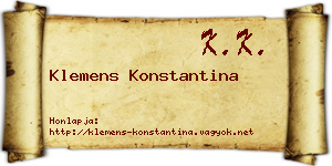 Klemens Konstantina névjegykártya
